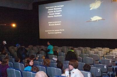 Nach der Filmvorfhrung Unsere Ozeane im Kinon ALA in Falkensee. (Photograph: Werner Schmidt)