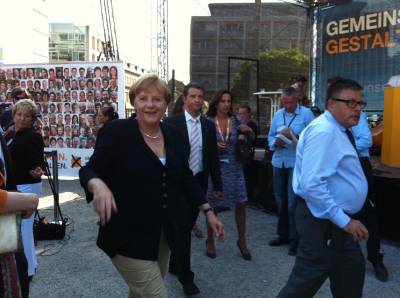 Oberbrgermeisterin Dr. Dietlind Tiemann bekommt Wahlkampfuntersttzung von unserer Bundeskanzlerin Dr. Angela Merkel.