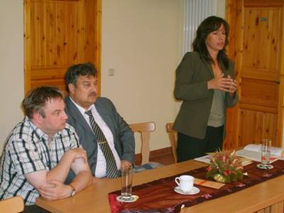 Podiumsbesetzung: Volkhard Maa, Vorsitzender CDU Angermnde; Wolfgang Banditt, Spitzenkandidat der CDU Uckermark im Wahlkreis 1; Barbara Richstein 