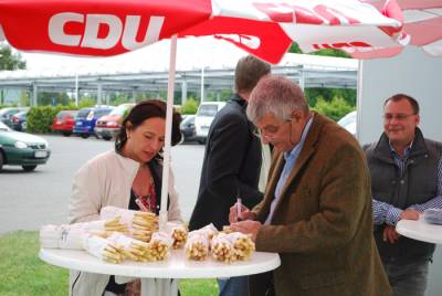 Info-Stand der CDU Dallgow-Dberitz.